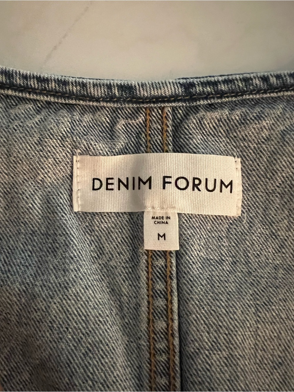 Aritzia Denim Forum Washed Blue Denim Button-Up Vest - Picture 3 of 4